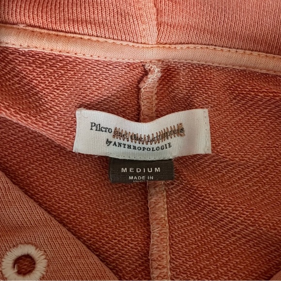 {Pilcro and the Letterpress} Flynn Hooded Sweatshirt with Pleated Hem - Medium - Picture 8 of 9